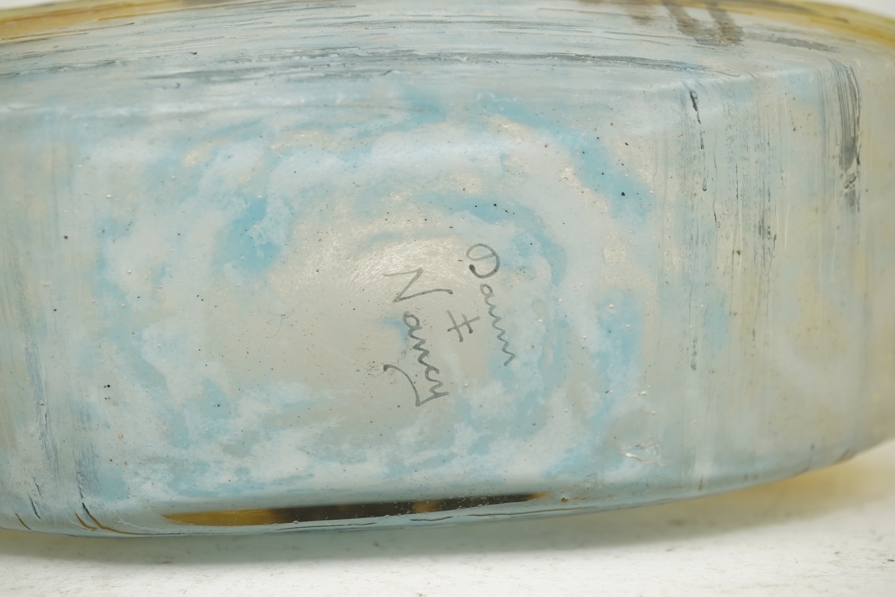 Daum Frères, Nancy: A ‘Venetian Lagoon’ cameo glass pillow-shaped vase